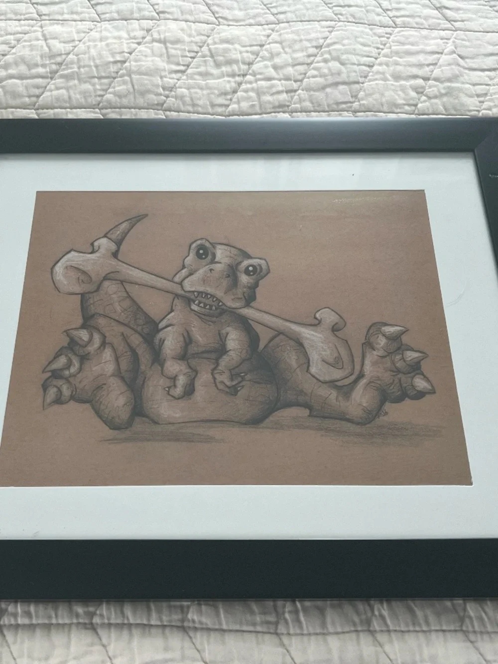 Dinosauer Drawing (artist//not print) with frame